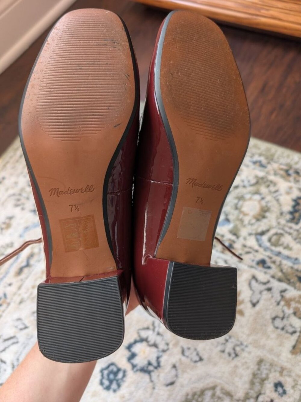 Madewell Nettie Heeled Mary Jane Size 7,5 Burgundy - Picture 9 of 12